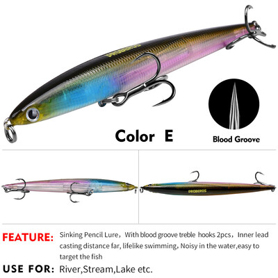 „Sea.YoLo“ skęstantis pieštukas žvejybos masalas „Minnow“ masalas 13,2 cm 25,4 G dirbtinis kietas masalas Bass, skirtas žvejybai upėje