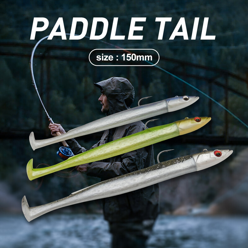 KESFISHING Crazy Shiner 15cm 30g Plastikinis minkštas masalas su džigo galvute irklo uodega