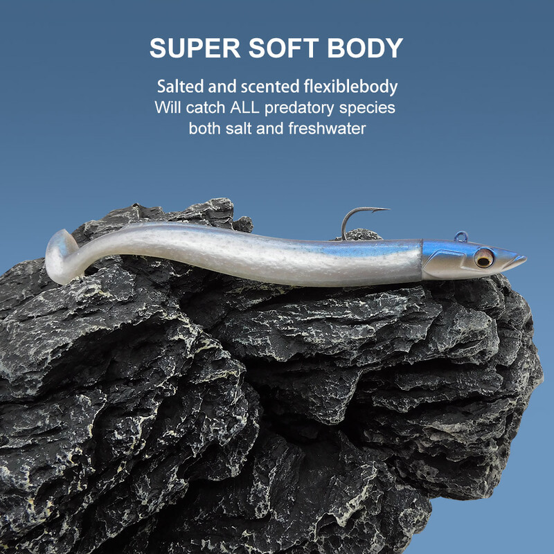 KESFISHING Crazy Shiner 15cm 30g Plastikinis minkštas masalas su džigo galvute irklo uodega