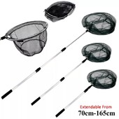 Uklonjiva ribarska mreža 150 cm/170 cm/190 cm/210 cm, sklopiva teleskopska mreža za pecanje, lagana ručka, najlonska mreža