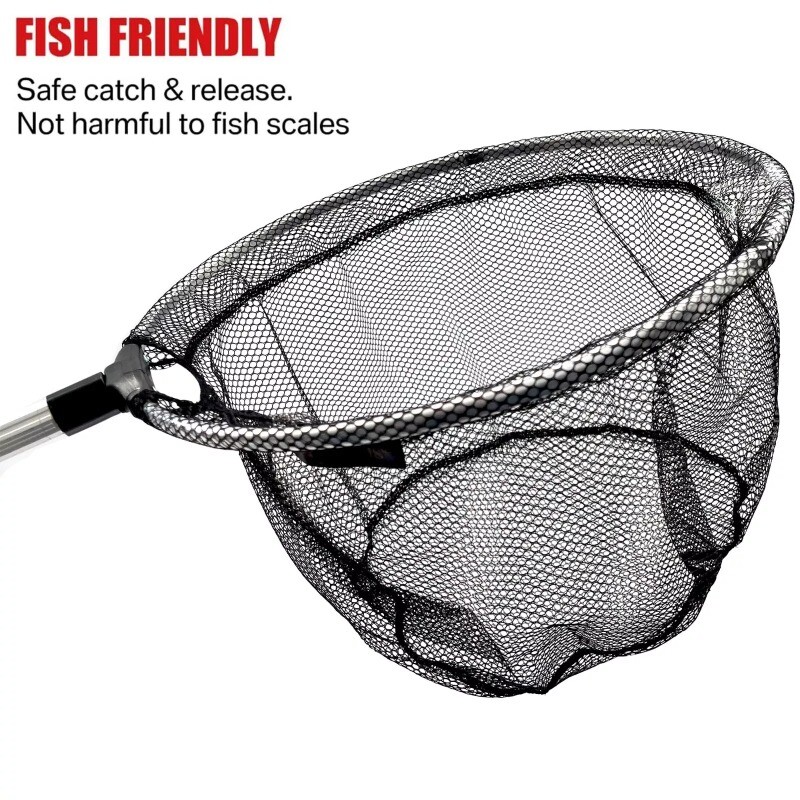 Uklonjiva ribarska mreža 150 cm/170 cm/190 cm/210 cm, sklopiva teleskopska mreža za pecanje, lagana ručka, najlonska mreža
