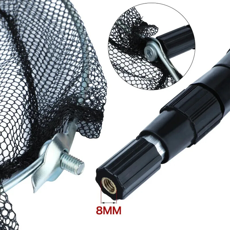 Uklonjiva ribarska mreža 150 cm/170 cm/190 cm/210 cm, sklopiva teleskopska mreža za pecanje, lagana ručka, najlonska mreža