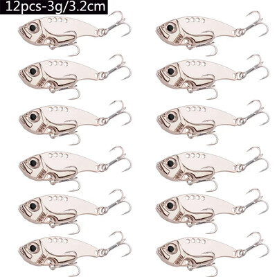 12gb Metāla VIB Vibration Bait Spinner Karote makšķerēšanas mānekļu komplekts 3g 7g 10g 15g 20g Jigs Foreles Ziemas makšķerēšanas ēsmas piederumi