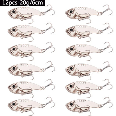 12gb Metāla VIB Vibration Bait Spinner Karote makšķerēšanas mānekļu komplekts 3g 7g 10g 15g 20g Jigs Foreles Ziemas makšķerēšanas ēsmas piederumi