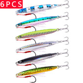 6pc Super Slim garas Metāla liešanas džigas Makšķerēšanas mānekļi 7G 10G Shore Cast Jigging Pesca Spoon Jig Sea Fishing Lure Tackle Saltwater