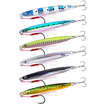 6pc Super Slim garas Metāla liešanas džigas Makšķerēšanas mānekļi 7G 10G Shore Cast Jigging Pesca Spoon Jig Sea Fishing Lure Tackle Saltwater