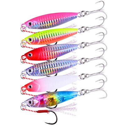6pc Super Slim garas Metāla liešanas džigas Makšķerēšanas mānekļi 7G 10G Shore Cast Jigging Pesca Spoon Jig Sea Fishing Lure Tackle Saltwater