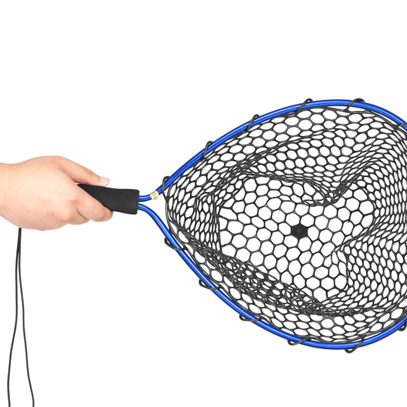 Puha szilikon halháló alumínium ötvözet rúd horgászszerszámok kis hálós összehajtható leszállóháló rúddobás hálózati csapda horgászháló
