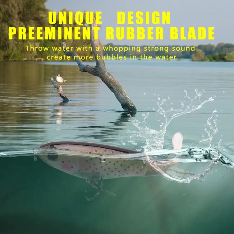 Žvejybos masalai Whopper Plopper 10,5 cm/17g su plūduriuojančia besisukančia uodega Topwater Bait Gėlavandeniai sūraus vandens masalai karpiams ešerių lydekoms