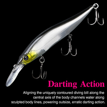 TSURINOYA 98mm 10g Suspending Minnow Jerkbait AURORA 98SP Max 2,2m Hard Bait Professional Pike Bass Artificial Fishing Lure