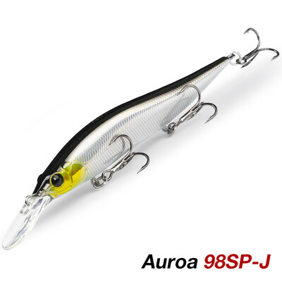 TSURINOYA 98mm 10g pakabinamas Minnow Jerkbait AURORA 98SP Max 2,2m kietas masalas Profesionalus lydekų ešerių dirbtinės žūklės masalas