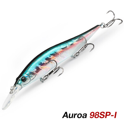 TSURINOYA 98mm 10g pakabinamas Minnow Jerkbait AURORA 98SP Max 2,2m kietas masalas Profesionalus lydekų ešerių dirbtinės žūklės masalas