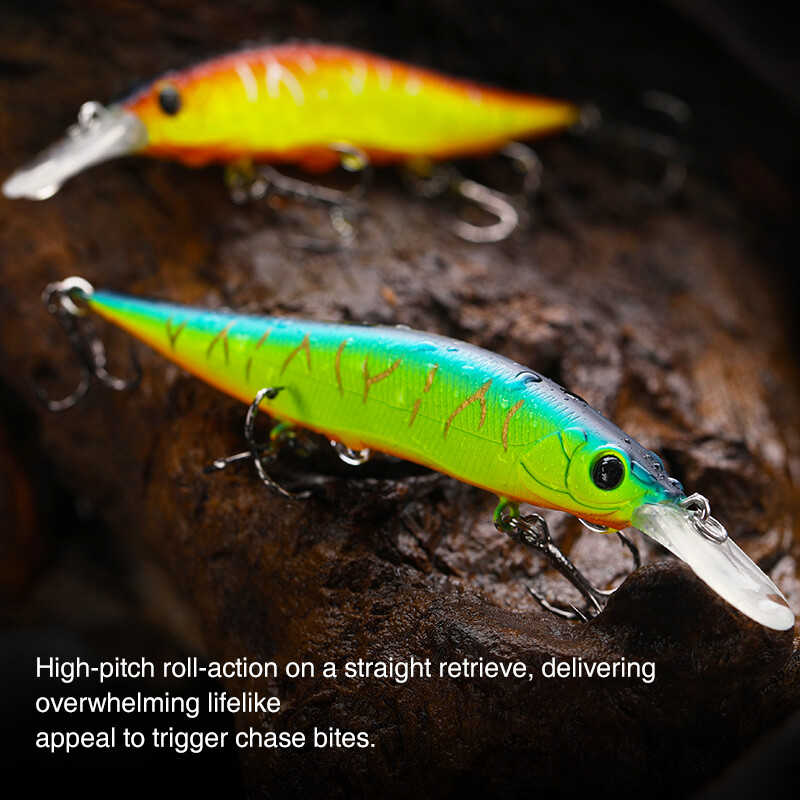 TSURINOYA 98mm 10g pakabinamas Minnow Jerkbait AURORA 98SP Max 2,2m kietas masalas Profesionalus lydekų ešerių dirbtinės žūklės masalas