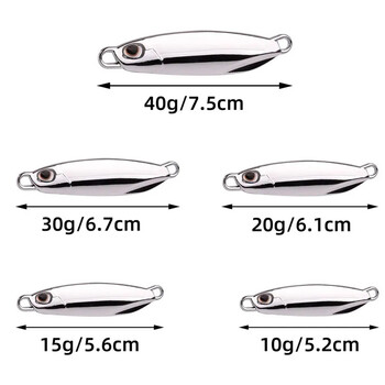 4Pcs 10/15/20/30/40g Metal Cast Jig Spoon Fishing Lure Trolling Hard Bait Fishing Lures for Bass Trout and Saltwater Fish