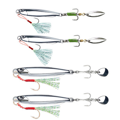 4 vnt. 10/15/20/30/40 g Metaliniai lietiniai šaukšteliai žvejybos masalai, velkamieji, kieto masalo žvejybos masalai, skirti ešeriams ir jūrinėms žuvims