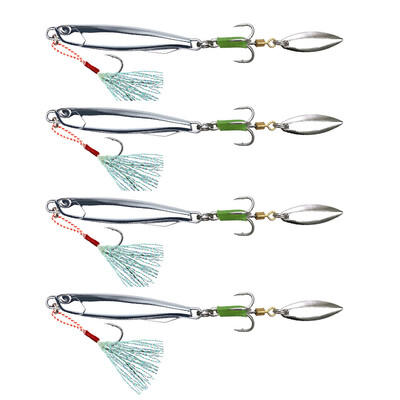 4 vnt. 10/15/20/30/40 g Metaliniai lietiniai šaukšteliai žvejybos masalai, velkamieji, kieto masalo žvejybos masalai, skirti ešeriams ir jūrinėms žuvims