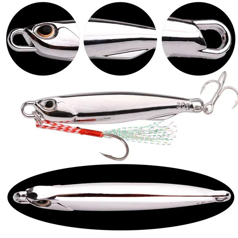 4 vnt. 10/15/20/30/40 g Metaliniai lietiniai šaukšteliai žvejybos masalai, velkamieji, kieto masalo žvejybos masalai, skirti ešeriams ir jūrinėms žuvims