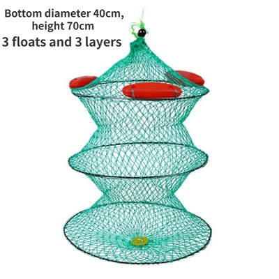 Úszó halászháló Összecsukható halkosárvédő táska Nylon úszóképességű horgászfelszerelés vonóháló Halvédő háló