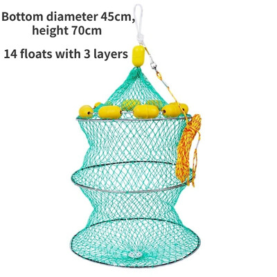 Úszó halászháló Összecsukható halkosárvédő táska Nylon úszóképességű horgászfelszerelés vonóháló Halvédő háló