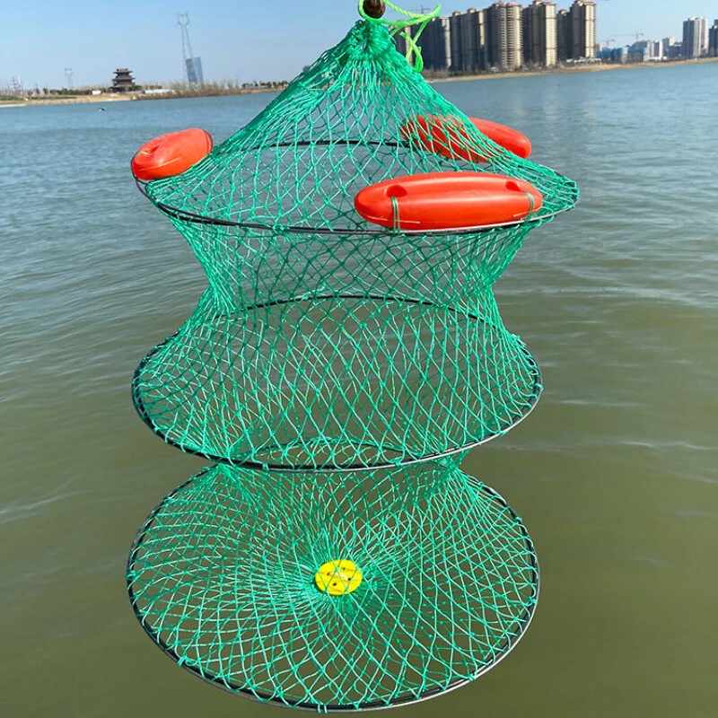 Úszó halászháló Összecsukható halkosárvédő táska Nylon úszóképességű horgászfelszerelés vonóháló Halvédő háló