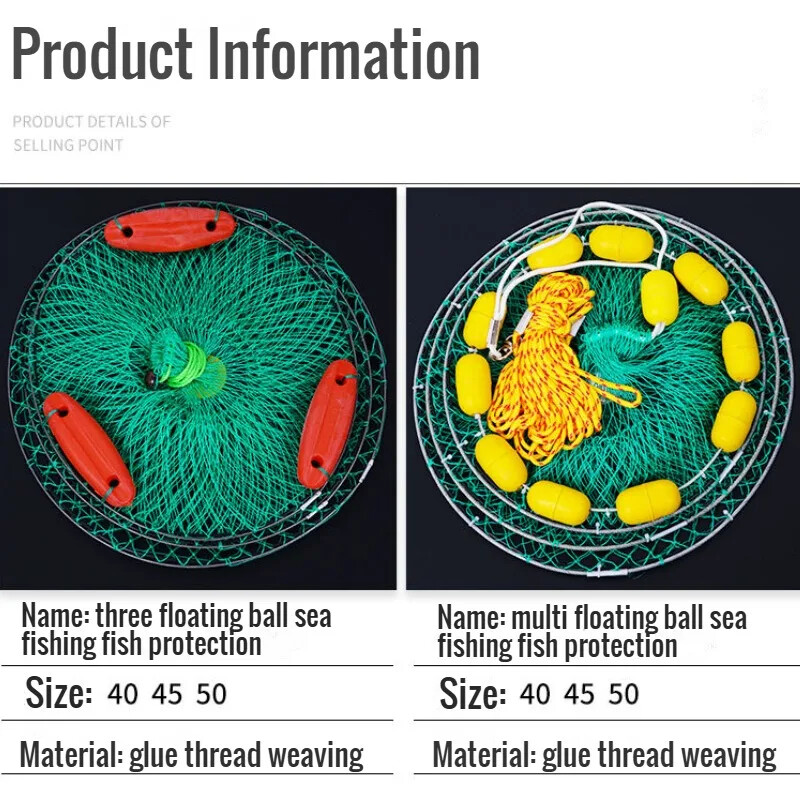 Úszó halászháló Összecsukható halkosárvédő táska Nylon úszóképességű horgászfelszerelés vonóháló Halvédő háló