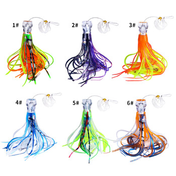 1 τεμ 65g/100g Ρητίνη Head Octopus Soft Skirt Lure Boat Deep Sea Fishing Big Trolling Bait for Tuna Wahoo Fast Sinking