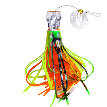 1 τεμ 65g/100g Ρητίνη Head Octopus Soft Skirt Lure Boat Deep Sea Fishing Big Trolling Bait for Tuna Wahoo Fast Sinking