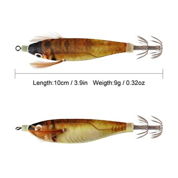 14 τμχ Φωτεινό οριζόντιο καλαμάρι Jig Wood Shrimp Squid Hook Τεχνητό δόλωμα Χταπόδι Σουπιά Γαρίδες Θαλασσινό νερό Σκληρό Δόλωμα Αντιμετώπιση