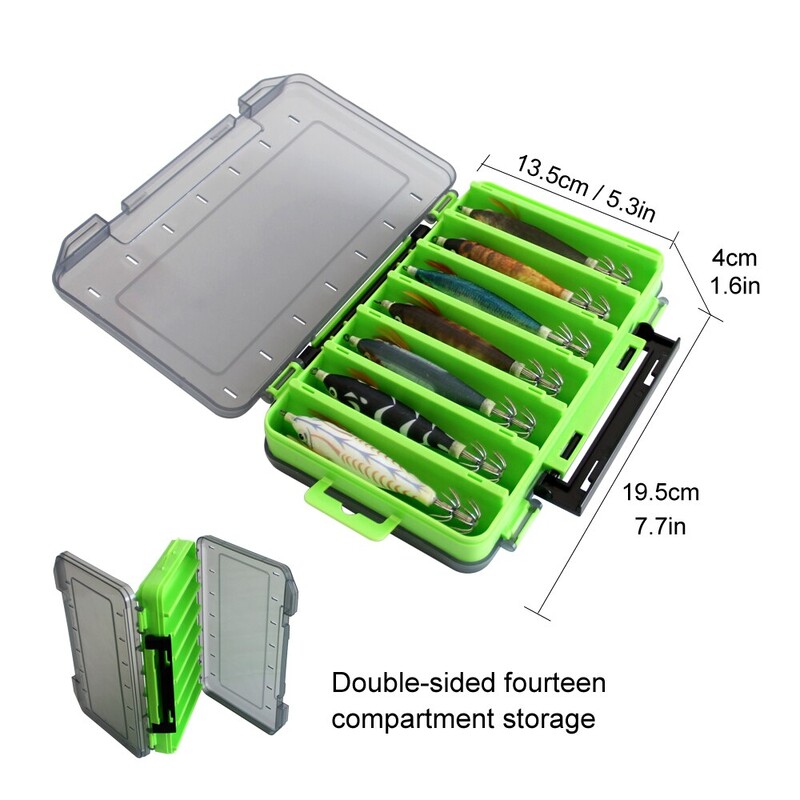 14 gab. Gaismas horizontāls kalmāru džiga koka garneļu kalmāru āķis mākslīgās ēsmas astoņkājis sēpijas garneles sālsūdens cietās ēsmas piederumi