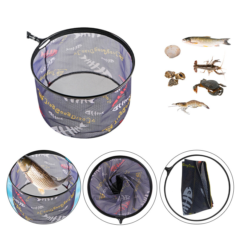 Saldūdens nolaišanas tīkls Salokāms saldūdens nolaišanas tīkls Acs makšķerēšanas lāpstiņa tīkla maiss Zivju instrumenti 뜰채