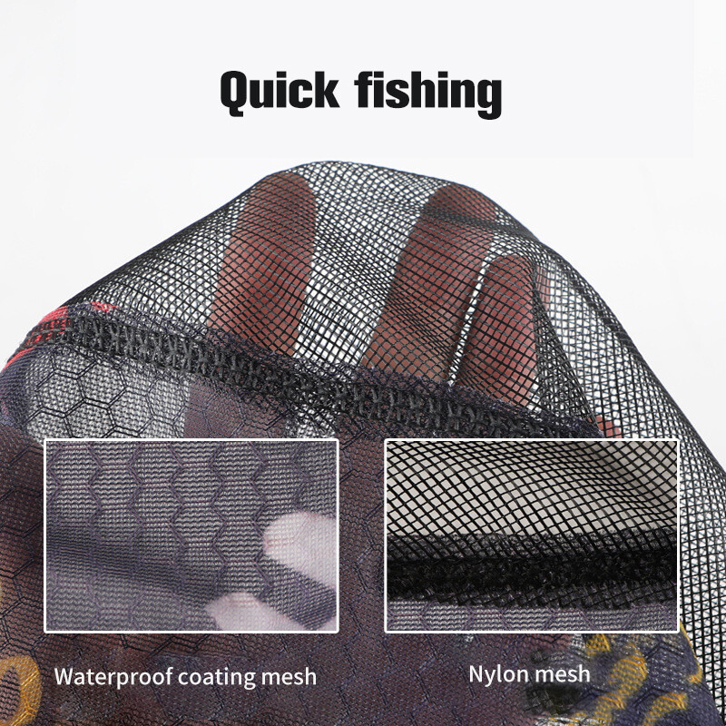 Saldūdens nolaišanas tīkls Salokāms saldūdens nolaišanas tīkls Acs makšķerēšanas lāpstiņa tīkla maiss Zivju instrumenti 뜰채