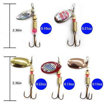 Μεταλλικό κουτάλι Spinner Fishing Lure 10 τμχ Σετ Κουτάλι Στροφαλοφόροι Ψάρεμα Wobblers for Pike Crochet Kit Τεχνητό δόλωμα