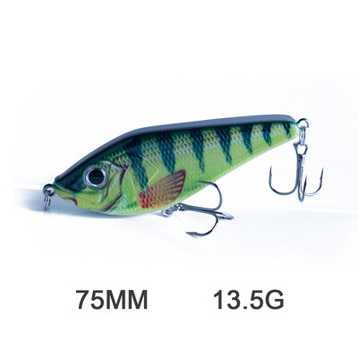 Hanlin Süllyedő Glide Jerkbait 75/90/120/150/mm Muskie Fishing Lure Swimbait Népszerű csuka Hard Jerk Bait Crankbait Wobbler Tackle