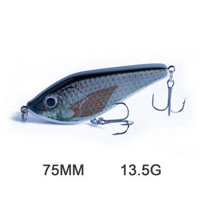 Hanlin Süllyedő Glide Jerkbait 75/90/120/150/mm Muskie Fishing Lure Swimbait Népszerű csuka Hard Jerk Bait Crankbait Wobbler Tackle