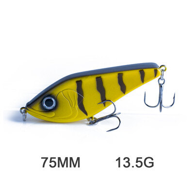 Hanlin Süllyedő Glide Jerkbait 75/90/120/150/mm Muskie Fishing Lure Swimbait Népszerű csuka Hard Jerk Bait Crankbait Wobbler Tackle