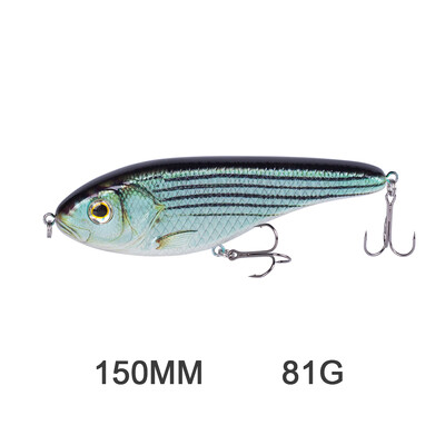 Hanlin Süllyedő Glide Jerkbait 75/90/120/150/mm Muskie Fishing Lure Swimbait Népszerű csuka Hard Jerk Bait Crankbait Wobbler Tackle