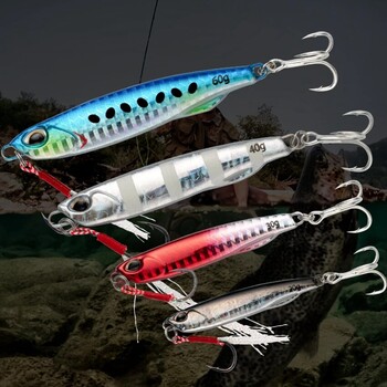 Fishing Lure Metal Jig 4τμχ/Παρτίδα 20g 30g 40g 60g Jigging Lure Long Casting Jigs Spoon Wobbler Bait Sea Bass Fishing Bait Pesca