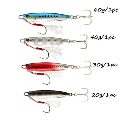 Kalastuslant Metallist Jig 4tk/partii 20g 30g 40g 60g Jigging lant Long Casting Jigs Lusikas Voobleri sööt Meriahvena kalapüügisööt Pesca