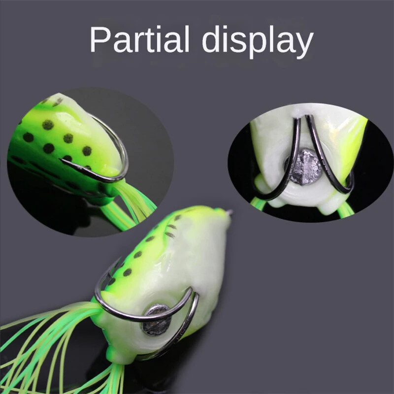 5db/szett Béka csali öltöny csali szimuláció hamis csali szakáll béka puha csali horog bass csalival tengeri horgászfelszerelés