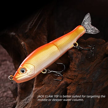 BLUX JACK CLAW 70F 70mm 4,2g Slow Floating Jointed Swimbait Minnow Wobbler Fishing Lure Τεχνητό σκληρό δόλωμα για πέστροφα μπάσου