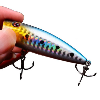 5 τμχ Topwater Popper Fishing Lures 3d Eyes Hard Baits Artificial Wobblers Plastic Fishing Tackle Isca Artificial Surface Bait