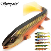 Spinpoler Bombshad Coada pătrată Swimbait Shad Pike Naluci 14cm 18cm Imprimare Silicon Artificial Pentru Big Catch Pescuit în Marea Wobbler