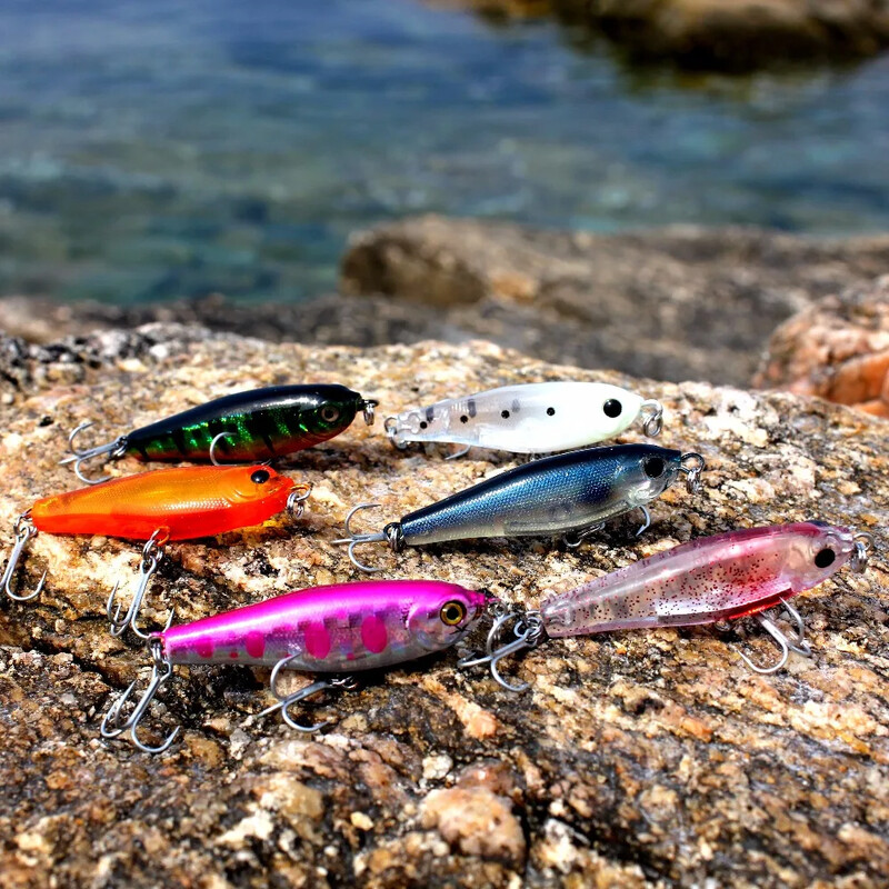 AOCLU kieto masalo pieštuko voblerio masalas, skęstanti maža lazda, plaukianti kaip sužeista mirštanti žuvis, VMC kabliukai, tvirtas korpusas, 38 mm, 2,8 g