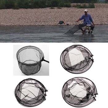 Fly Fishing Net Δίχτυ προσγείωσης ψαριών Αποσπώμενο πλαίσιο από ανοξείδωτο χάλυβα και πλέγμα από μαλακό υλικό ιδανικό για σύλληψη και απελευθέρωση