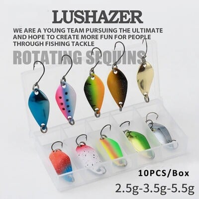 2.5g/3.5g/5g Риболовен комплект Jig Spoon Lure Bait Set Hard Metal Spinner Wobbler Spoon Trout Bass Area Fishing Gear Lure Spoon Bait