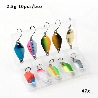 2,5g/3,5g/5g horgászkészlet Jig Spoon Lure Csali készlet Keményfém Spinner Wobbler Spoon Trout Bass Area Horgászfelszerelés Csali kanál csali