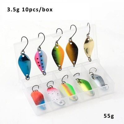 2,5g/3,5g/5g horgászkészlet Jig Spoon Lure Csali készlet Keményfém Spinner Wobbler Spoon Trout Bass Area Horgászfelszerelés Csali kanál csali