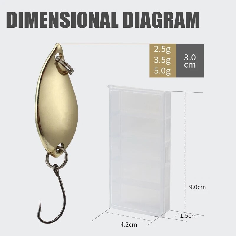 2,5g/3,5g/5g horgászkészlet Jig Spoon Lure Csali készlet Keményfém Spinner Wobbler Spoon Trout Bass Area Horgászfelszerelés Csali kanál csali