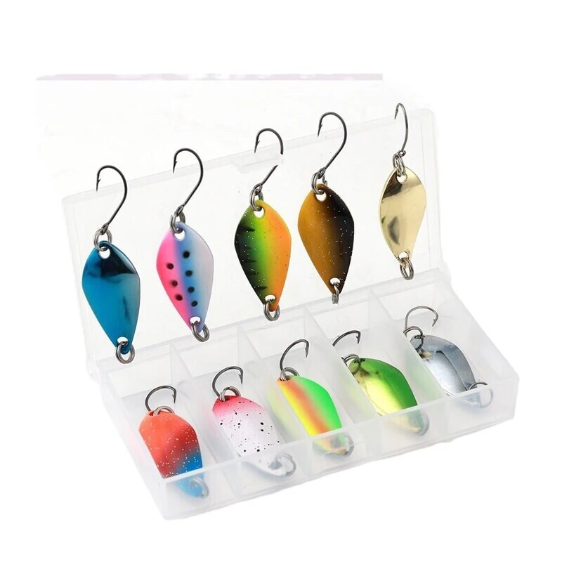2,5g/3,5g/5g horgászkészlet Jig Spoon Lure Csali készlet Keményfém Spinner Wobbler Spoon Trout Bass Area Horgászfelszerelés Csali kanál csali