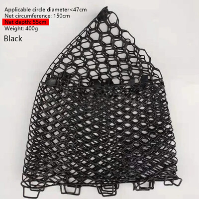 Kézi háló fej mélysége: 55/65 cm átmérő: 48 cm PVC anyag kültéri horgász kellékek fekete gyűrű nélkül